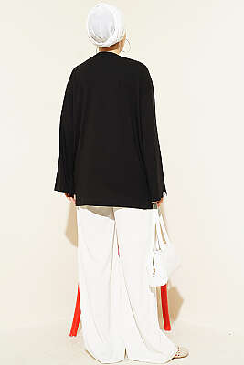 Geniş Kollu Basic Tunik Siyah - Tunik