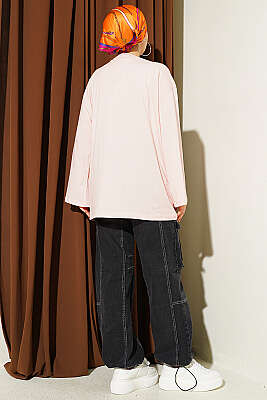 Geniş Kollu Basic Tunik Somon - Tunik