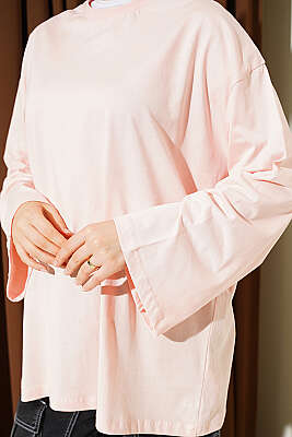 Geniş Kollu Basic Tunik Somon - Tunik