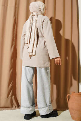 Geniş Kollu Fitilli Kaşe Tunik Bej - Yılın Fırsatı