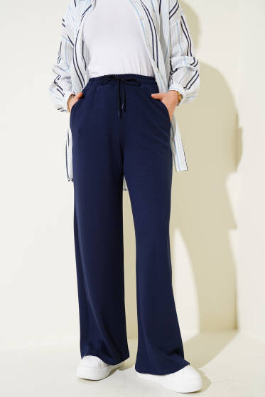 Geniş Paça Bel Lastikli Basic Pantolon Parlement - Pantolon