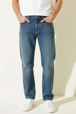 Geniş Paça Erkek Kot Pantolon Kahve Tint - MARTİN MİXS