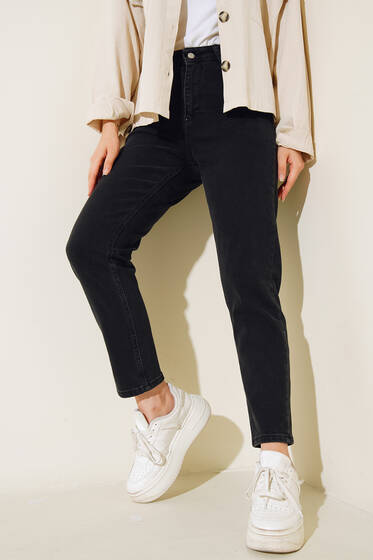 Geniş Paça Kot Pantolon Antrasit - Pantolon