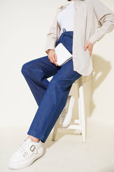 Geniş Paça Kot Pantolon Kot - Pantolon