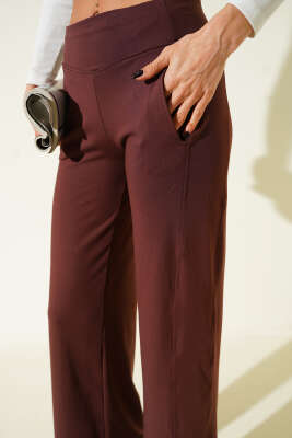 Geniş Paça Loyşa Pantolon Kahve - Kadın Giyim Modelleri