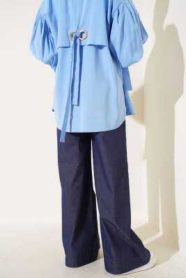 Geniş Paça Pamuk Pantolon Lacivert - 300-500 TL Ürünler