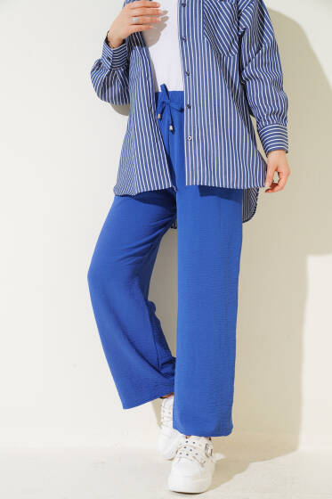 Geniş Paçalı Ayrobin Pantolon İndigo - Pantolon