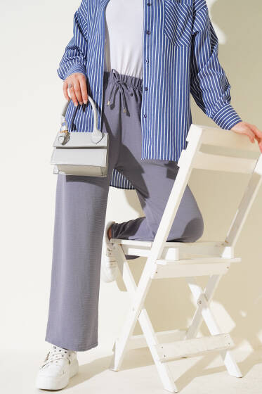 Geniş Paçalı Ayrobin Pantolon Kayrak Grisi - Pantolon