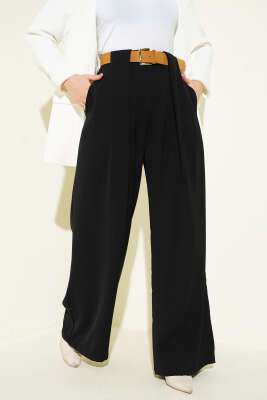 Geniş Paçalı Palazzo Kumaş Pantolon Siyah - EFİL