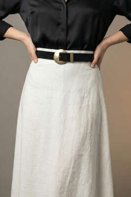 Geniş Tokalı Kemer Siyah Süet - Süet Kemer