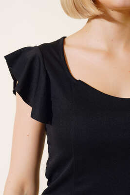 Geniş Yaka Bluz Siyah - Kadın Giyim Modelleri