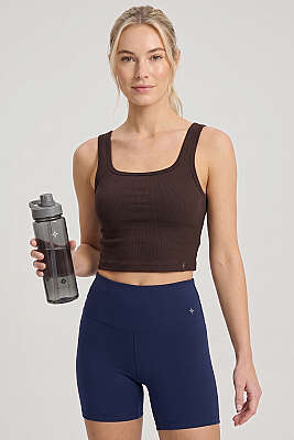 Geniş Yaka Kalın Askılı Büstiyer Kahve 