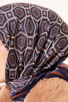 Geometri Desen Flamu Cotton Eşarp Parlement - Başörtüsü