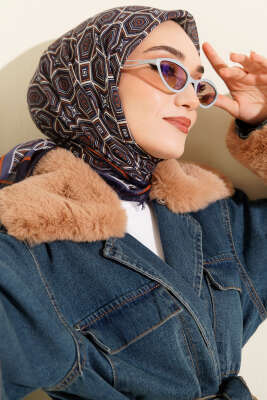 Geometri Desen Flamu Cotton Eşarp Parlement 