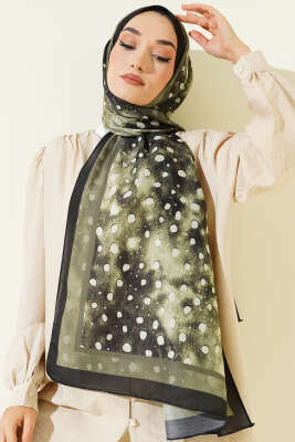 Geyik Desen Lina Şal Haki 