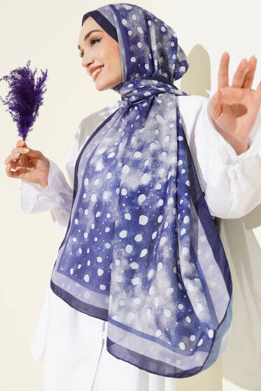 Geyik Desen Lina Şal Mor - Başörtüsü