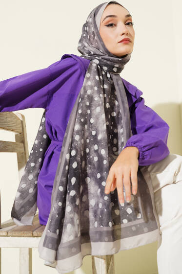 Geyik Desen Lina Şal Taş - Başörtüsü