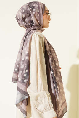 Geyik Desen Lina Şal Vizon - Başörtüsü