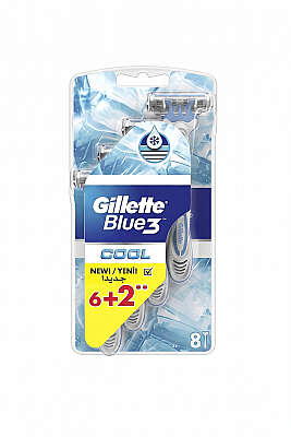 Gillete Blue 3 Cool 6+2 8 Li Paket - ERSAN KOZMETİK