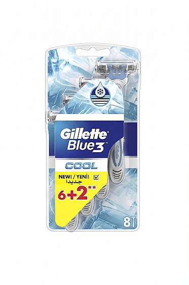 Gillete Blue 3 Cool 6+2 8 Li Paket - Tıraş Bıçağı