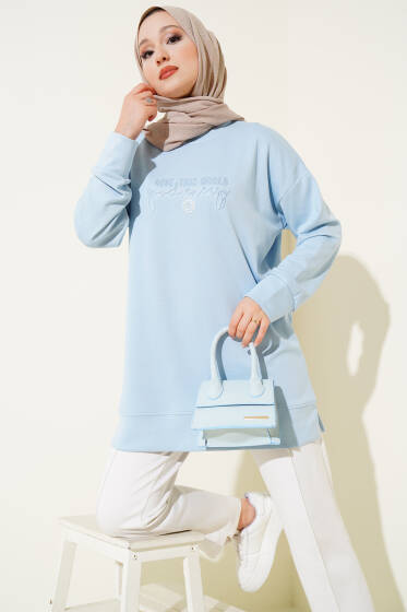 Give This World Baskılı Tunik Bebe Mavi - Tunik