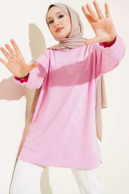 Give This World Baskılı Tunik Pembe 