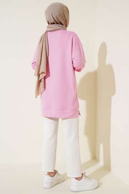 Give This World Baskılı Tunik Pembe - Tunik