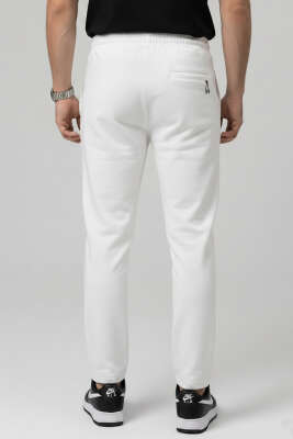 Gizli Cep Bel Lastikli Erkek Eşofman Altı Ekru - Erkek Eşofman Alt