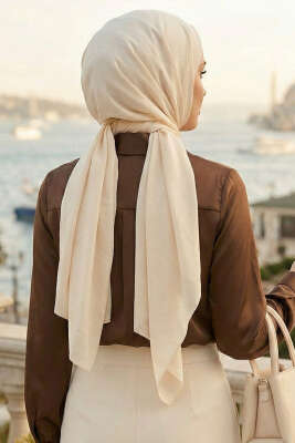 Gizli Düğmeli Basic Saten Gömlek Kahve - Gömlek