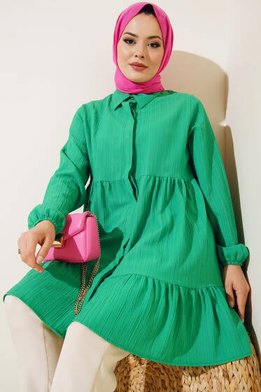 Gizli Düğmeli Kat Tunik Benetton - Tunik