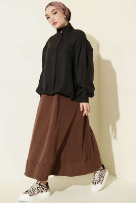 Gizli Düğmeli Modal Bomber Ceket Siyah - Ceket