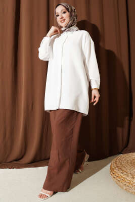 Gizli Düğmeli Modal Gömlek Beyaz - Gömlek