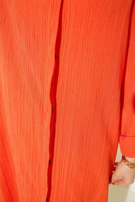 Gizli Pat Uzun Gömlek Oranj - Yılın Fırsatı