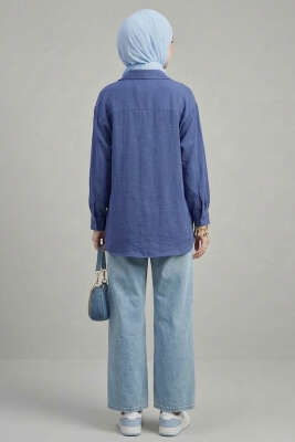 Gizli Patlı Modal Kumaş Gömlek Lacivert - Gömlek