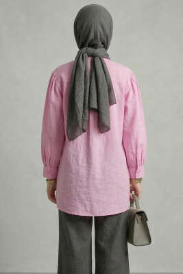 Gizli Patlı Modal Kumaş Gömlek Pembe - Gömlek