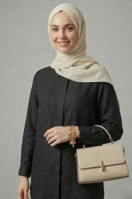 Gizli Patlı Modal Kumaş Gömlek Siyah - NEVA MODA