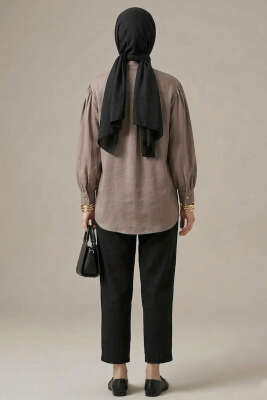 Gizli Patlı Modal Kumaş Gömlek Vizon - Gömlek