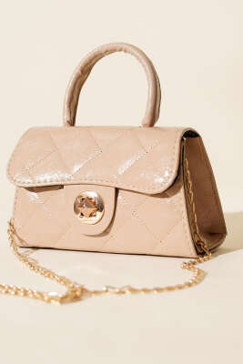 Gloss Mini Zincirli Çanta Bej - GÜZEL ÇANTA