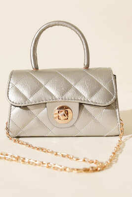 Gloss Mini Zincirli Çanta Gümüş - Kol Çantası