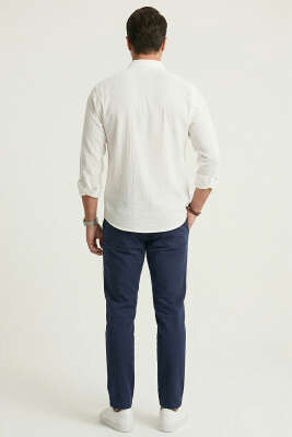 Gobis Çizgili Erkek Gömlek Beyaz - Erkek Gömlek