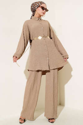 Gofre Desenli İkili Takım Camel - 500-700 TL Ürünler