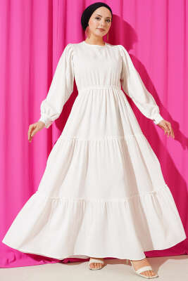 Gofre Kat Kat Elbise Ekru - TABLO FASHİON