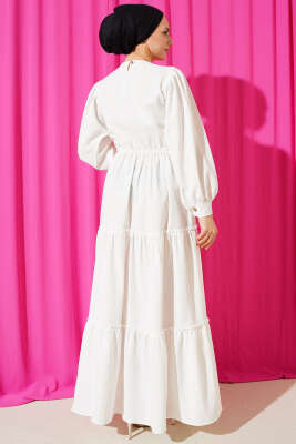 Gofre Kat Kat Elbise Ekru - Yılın Fırsatı 