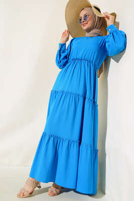 Gofre Kat Kat Elbise Saks - TABLO FASHİON