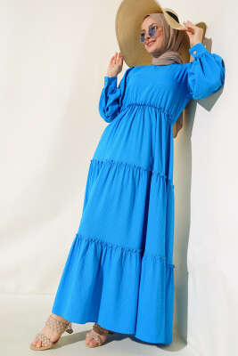 Gofre Kat Kat Elbise Saks - Yılın Fırsatı 