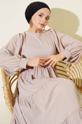 Gofre Kat Kat Elbise Vizon - Yılın Fırsatı 