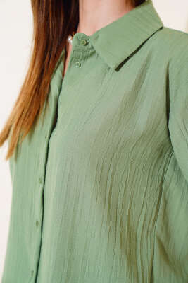 Gofre Şortlu Takım Yeşil - Kadın Giyim Modelleri