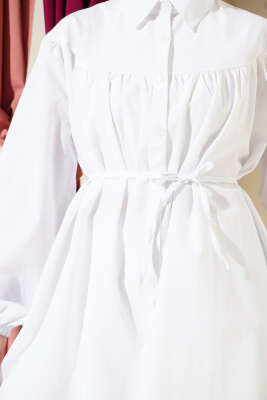 Göğüs Büzgülü Gömlek Beyaz - 300-500 TL Ürünler