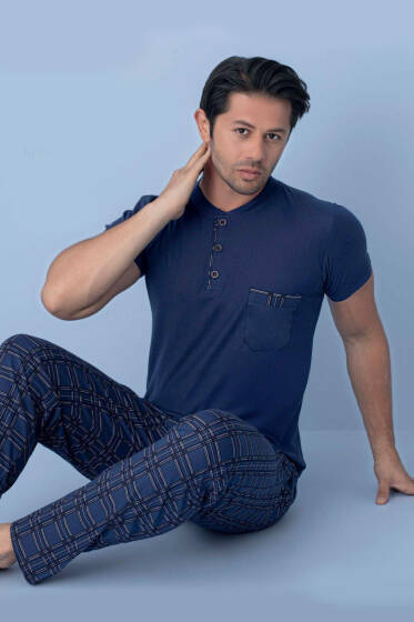 Göğüs Cep Detaylı Kısa Kol Erkek Pijama Parlement - Pijama