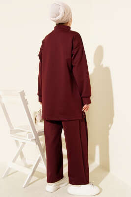 Göğüs Cep Kapaklı Fermuarlı Scuba İkili Takım Bordo - Scuba Ürünler